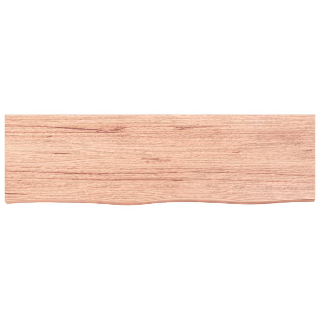 vidaXL Wall Shelf Light Brown 100x30x(2-4) cm Treated Solid Wood Oak