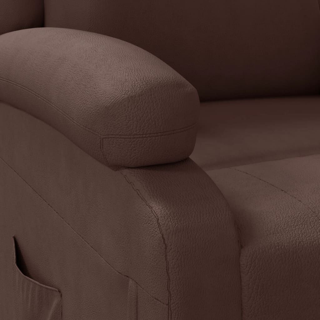 vidaXL Recliner Chair Brown Faux Leather