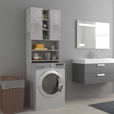 vidaXL Washing Machine Cabinet Concrete Grey 64x25.5x190 cm, concrete grey vidaXL Washing Machine Cabinet Concrete Grey 64x25.5x190 cm
