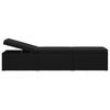 vidaXL Sun Lounger with Cushion and Tea Table Poly Rattan Black