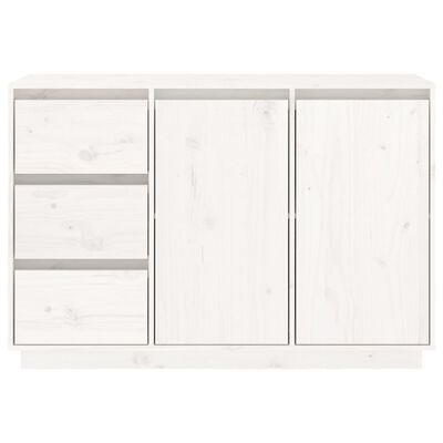 vidaXL Sideboard White 111x34x75 cm Solid Wood Pine