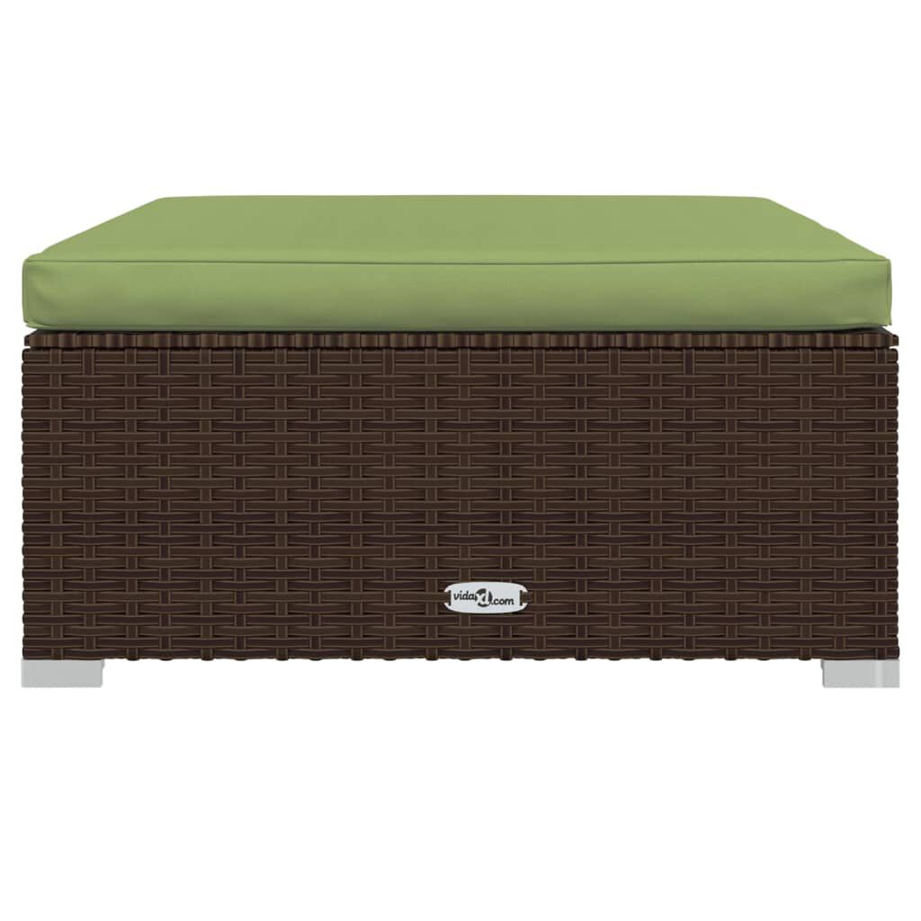 vidaXL 8 Piece Garden Lounge Set with Cushions Poly Rattan Brown