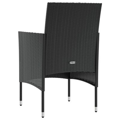vidaXL 8 Piece Garden Lounge Set with Cushions Poly Rattan Black, black and white vidaXL 8 Piece Garden Lounge Set with Cushions Poly Rattan Black