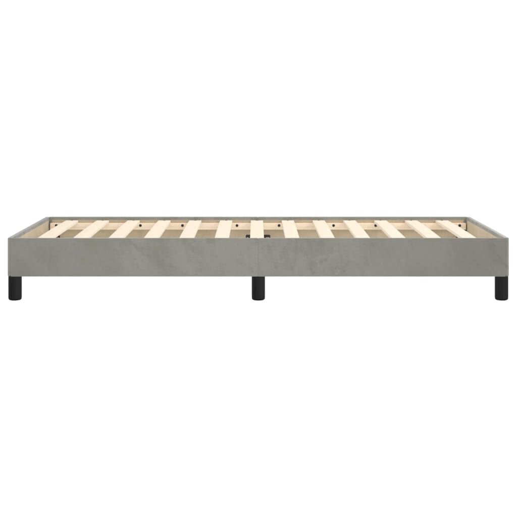 vidaXL Bed Frame without Mattress Light Grey 92x187 cm Single Velvet