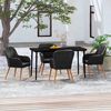 vidaXL 5 Piece Garden Dining Set with Cushions Black