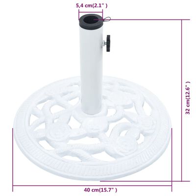 vidaXL Umbrella Base White 9 kg 40 cm Cast Iron