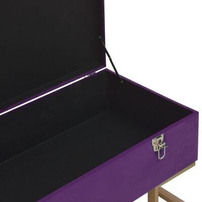 vidaXL Bench with Storage Compartment 105 cm Purple Velvet