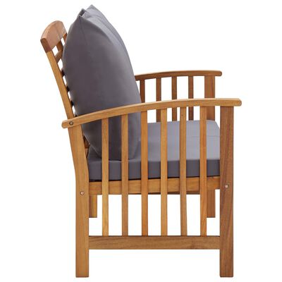 vidaXL Garden Bench with Cushions 119 cm Solid Acacia Wood,  vidaXL Garden Bench with Cushions 119 cm Solid Acacia Wood