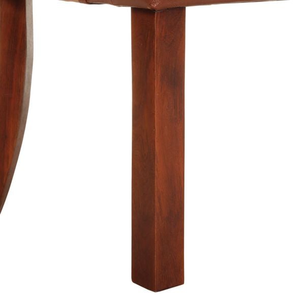 vidaXL Dining Chairs 2 pcs Brown Real Goat Leather