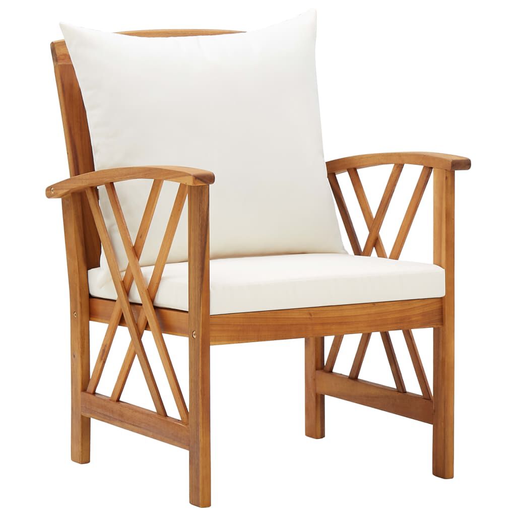 vidaXL 5 Piece Garden Lounge Set with Cushions Solid Acacia Wood