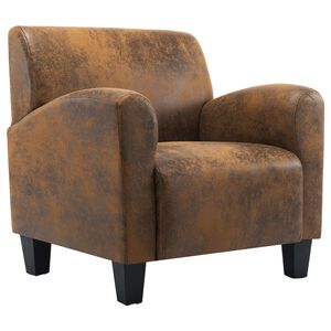 vidaXL Sofa Chair Brown 70x69x72 cm Faux Suede Leather
