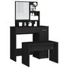 vidaXL Dressing Table Set Black 86.5x35x136 cm