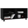 vidaXL TV Cabinet with Castors Black 90x35x35 cm Engineered Wood