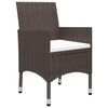 vidaXL 3 Piece Garden Dining Set Brown Poly Rattan and Glass