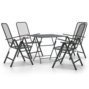 vidaXL 5 Piece Garden Dining Set Expanded Metal Mesh Anthracite