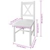 vidaXL Dining Chairs 4 pcs White Pinewood