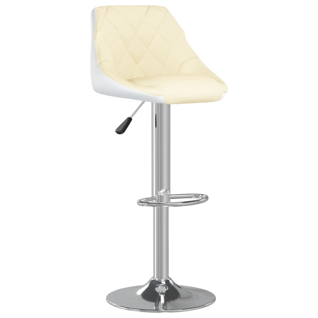 vidaXL Bar Stools 2 pcs Cream and White Faux Leather