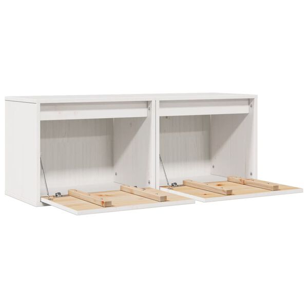 vidaXL Wall Cabinets 2 pcs White 45x30x35 cm Solid Pinewood