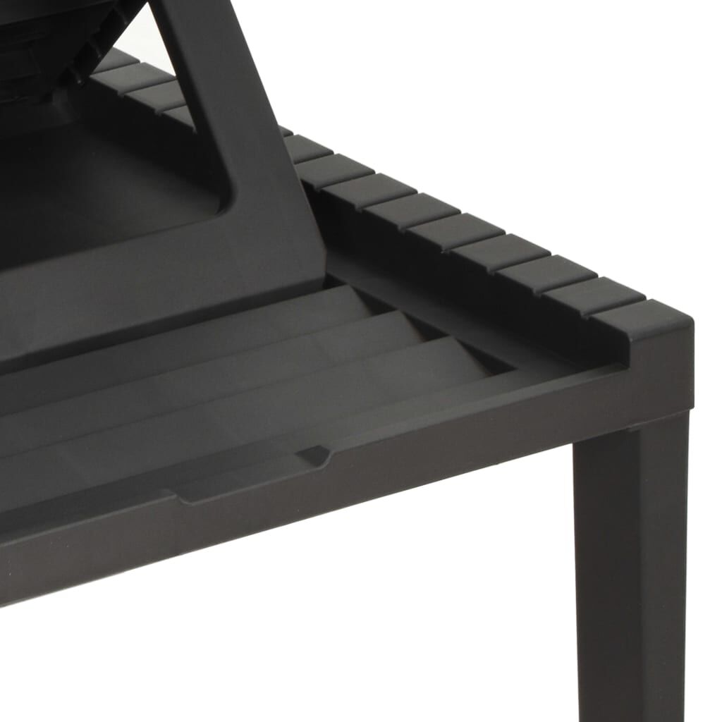 vidaXL Sun Lounger with Cushion Plastic Anthracite