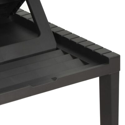 vidaXL Sun Lounger with Cushion Plastic Anthracite, anthracite vidaXL Sun Lounger with Cushion Plastic Anthracite