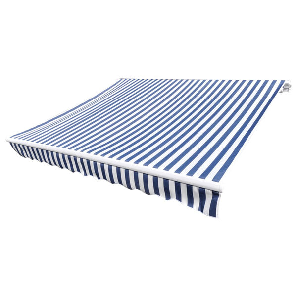 vidaXL Awning Top Sunshade Canvas Blue & White 350x250 cm