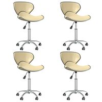 vidaXL Swivel Dining Chairs 4 pcs Cream Faux Leather, cream vidaXL Swivel Dining Chairs 4 pcs Cream Faux Leather