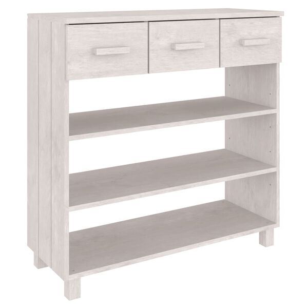vidaXL Console Table HAMAR White 90x35x90 cm Solid Wood Pine