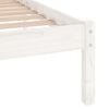 vidaXL Bed Frame without Mattress White Solid Wood King Size