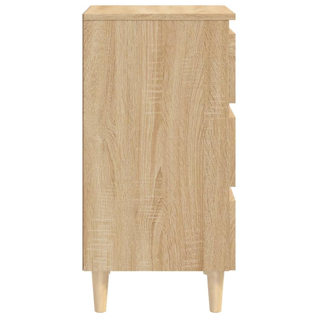vidaXL Bed Cabinets & Solid Wood Legs 2 pcs Sonoma Oak 40x35x69 cm