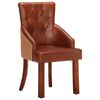 vidaXL Dining Chairs 2 pcs Brown Real Goat Leather