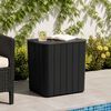 vidaXL Garden Table with Removable Lid Black Polypropylene