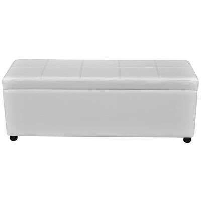 vidaXL Long Storage Bench Wood White, white vidaXL Long Storage Bench Wood White