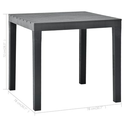 vidaXL Garden Table Anthracite 78x78x72 cm Plastic, anthracite vidaXL Garden Table Anthracite 78x78x72 cm Plastic