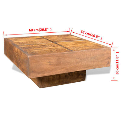 vidaXL Coffee Table Brown Square Solid Mango Wood,  vidaXL Coffee Table Brown Square Solid Mango Wood