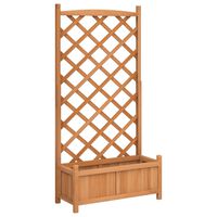 vidaXL Planter with Trellis Brown Solid Wood Fir, brown vidaXL Planter with Trellis Brown Solid Wood Fir
