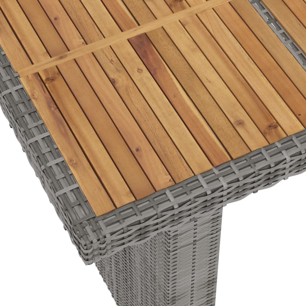 vidaXL 7 Piece Outdoor Dining Set with Cushions Poly Rattan Grey