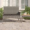 vidaXL 2-Seater Garden Bench with Cushions Grey Poly Rattan