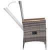 vidaXL 3 Piece Garden Lounge Set with Cushions Poly Rattan Grey