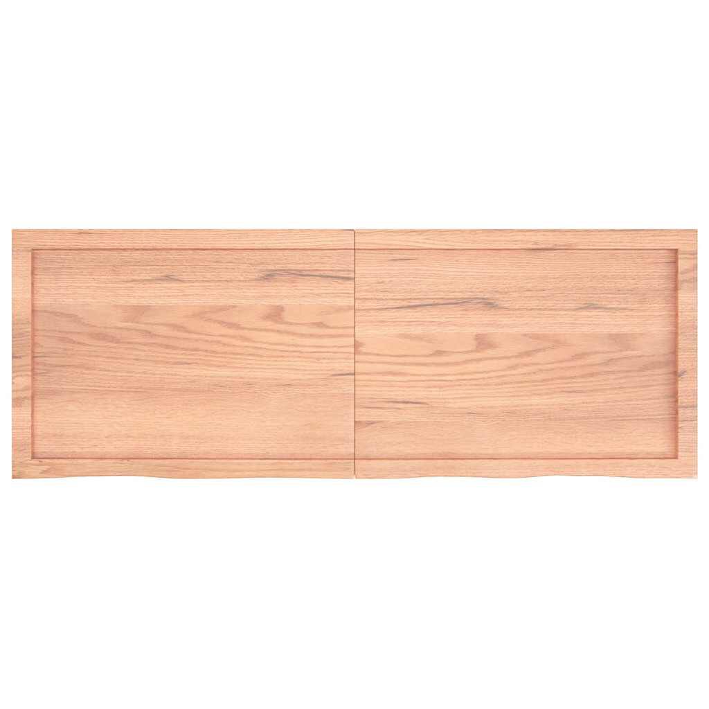 vidaXL Wall Shelf Light Brown 140x50x(2-4) cm Treated Solid Wood Oak