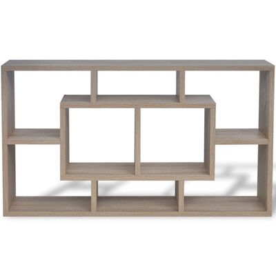 vidaXL Floating Wall Display Shelf 8 Compartments Oak Colour, oak vidaXL Floating Wall Display Shelf 8 Compartments Oak Colour