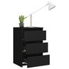 vidaXL Bed Cabinets 2 pcs Black 40x35x62.5 cm Engineered Wood