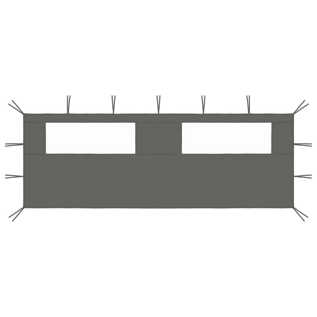 vidaXL Gazebo Sidewall with Windows 6x2 m Anthracite