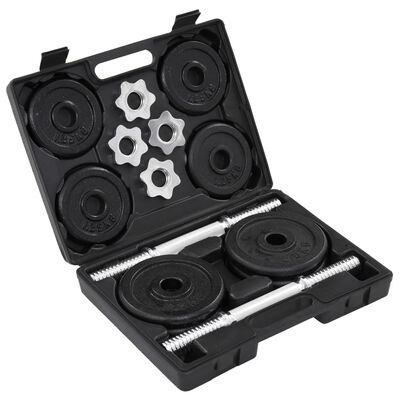 vidaXL 15 Piece Dumbbell set 20 kg Cast Iron,  vidaXL 15 Piece Dumbbell set 20 kg Cast Iron