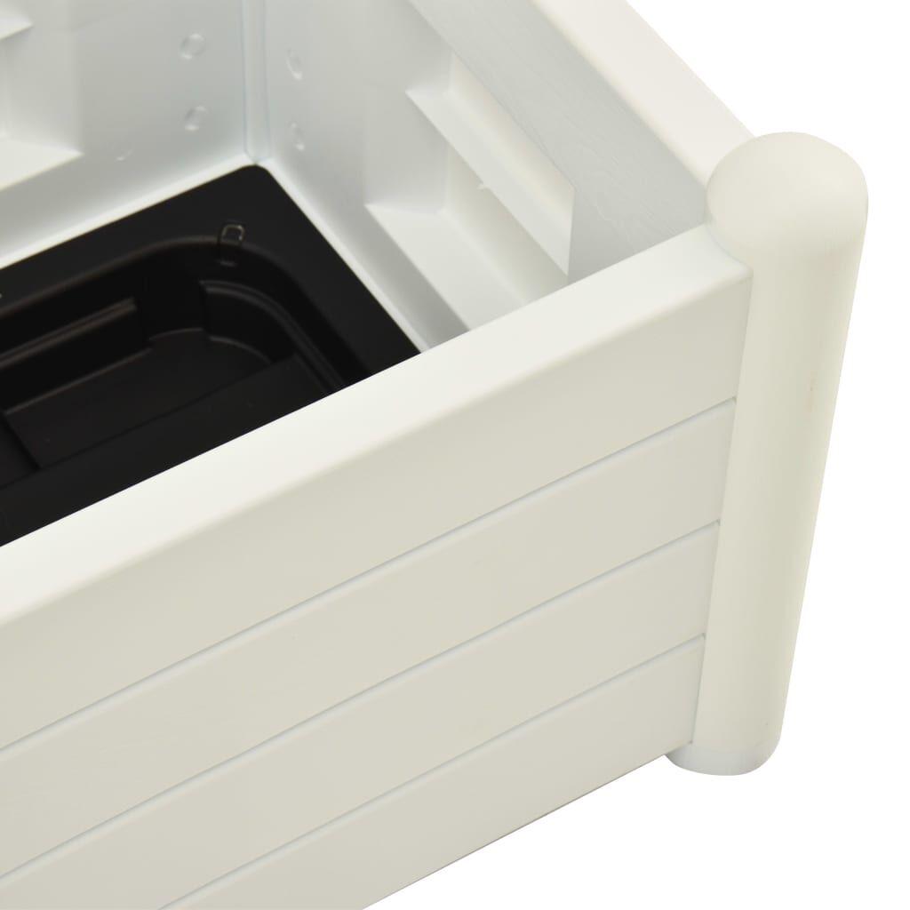 vidaXL Garden Planter with Trellis 43x43x142 cm PP White