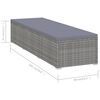 vidaXL Sun Lounger with Cushion and Tea Table Poly Rattan Grey
