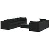 vidaXL 8 Piece Garden Lounge Set with Cushions Poly Rattan Black