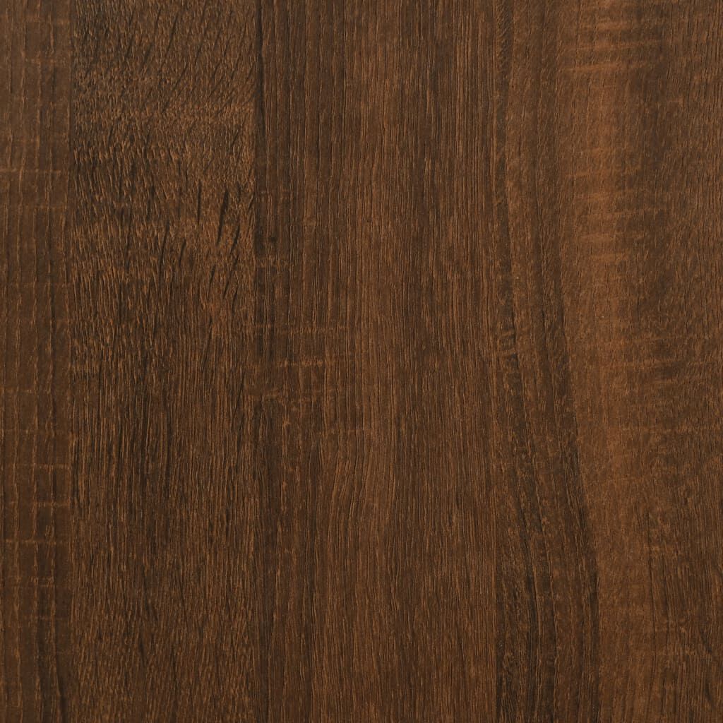 vidaXL Bed Cabinet with Metal Legs Brown Oak 40x35x69 cm