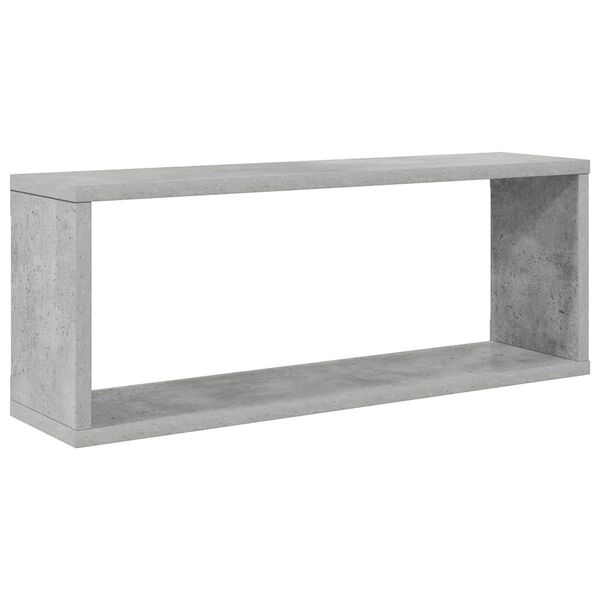 vidaXL Wall Cube Shelf 2 pcs Concrete Grey 60x15x23 cm Engineered Wood