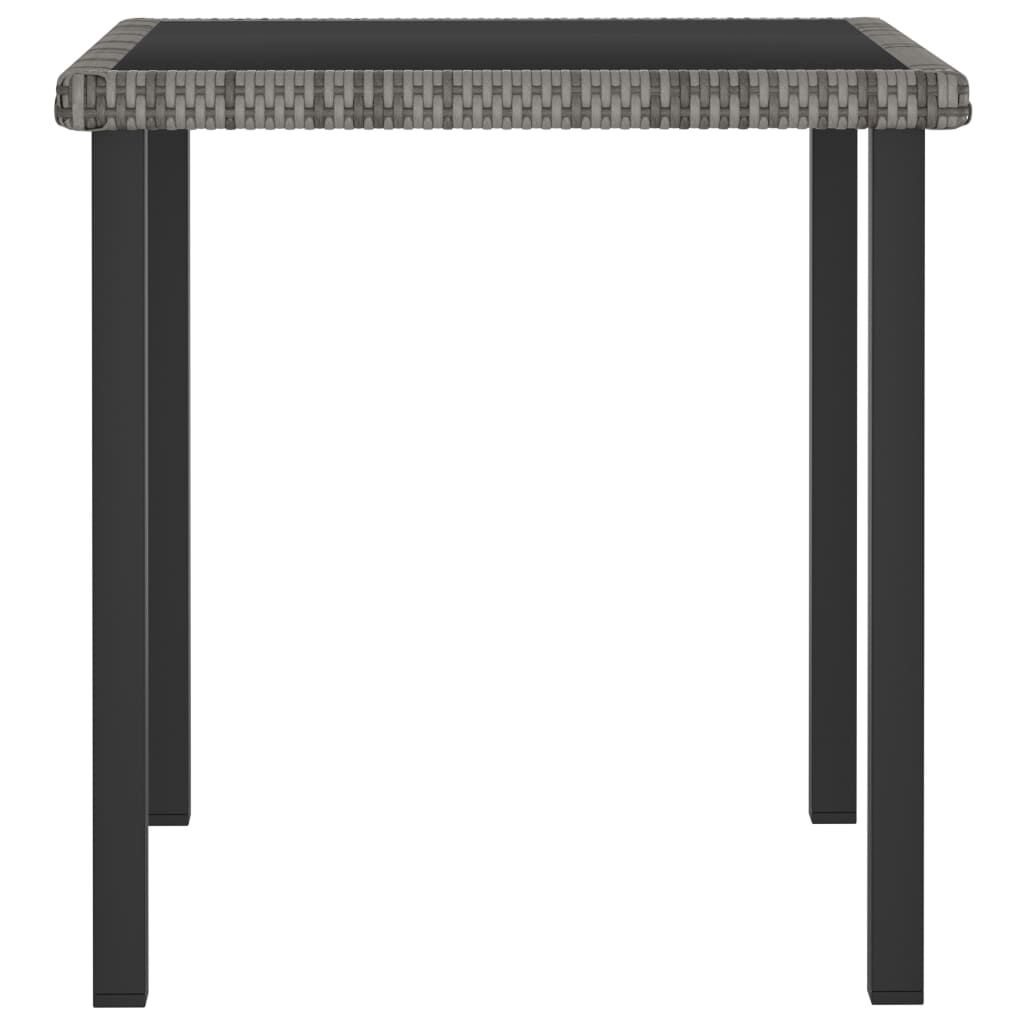 vidaXL 3 Piece Garden Dining Set Poly Rattan Grey