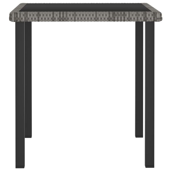 vidaXL 3 Piece Garden Dining Set Poly Rattan Grey